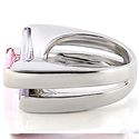 Amethyst Lavender CZ Rhodium Silver Modern Geometr
