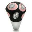 Art Deco Stainless Steel Pink Black Abstract Cryst
