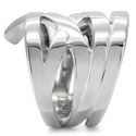 Geometric Stainless Steel Wrap Stack Open Band Sil