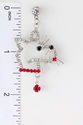 Dog Puppy Crystal Silver-tone Earrings Dangle Red 