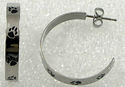 Paw Print HOOP Earrings Puppy Dog Stainless Steel 