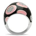 Art Deco Stainless Steel Pink Black Abstract Cryst