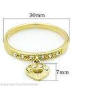 Ion Gold Heart Charm Austrian Crystal Promise Ring