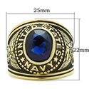 United States Navy Ion Gold USA Military Ring Blue