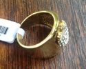 Gold Crystal Pave Heart Band Cocktail Ring Glamoro