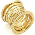 Geometric Gold Wrap Stack Spiral Open Design Band 