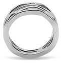 Geometric Stainless Steel Silver Stack Ring Size 5