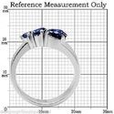 Stainless Steel Montana Blue Pear Stone CZ Ring Si