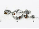 Funky Bohemian Silver Brown Crystal Scroll Metal D