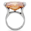 Bold Stainless Steel Princess cut Champagne Topaz 