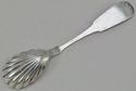 Coin Silver Shell Sugar Spoon by Jacob Harley 19th