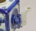 Antique Japonesque Blue and White Square Teapot Ae