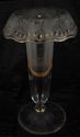 Roll Top Gilt and Frosted Glass Trumpet Vase circa