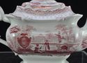 Antique Pink Red Staffordshire Mayer "Canova" Teap