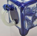 Antique Japonesque Blue and White Square Teapot Ae