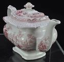 Antique Pink Red Staffordshire Mayer "Canova" Teap