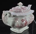 Antique Pink Red Staffordshire Mayer "Canova" Teap