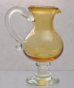 Honey Colored Glass Blown Creamer Modern Reproduct