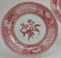 Pair of Vintage Spode "Camilla" Pink Red Dinner Pl