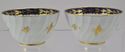 Pair of Worcester Fluted Cobalt and Gold Tea Bowls