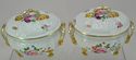 Pair of Antique Derby Porcelain Sauce Tureens on L