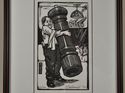 "Pepper, Anyone?" TEE Woodblock of Waiter Artist S