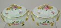 Pair of Antique Derby Porcelain Sauce Tureens on L