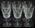 Set of 6 Waterford Cut Crystal Lismore Water Goble