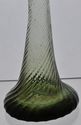 Antique 9 Inch Free Blown Glass Green Ruffled Swir