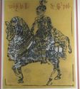 "Knight" Original Color Lithograph by Marjorie Tom