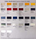 2002 Ford Truck/SUV Paint Color palette