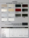 1997 Lincoln Paint Color palette