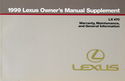 1999 Lexus LX 470 SUV Owner's Manual & Supplement