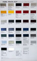 2001 Ford Truck/SUV Paint Color palette