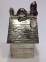 Older Peanuts Snoopy Silverplated Doghouse Bank by
