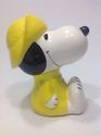 Older Snoopy Yellow Raincoat Coin Bank Ceramic Fin