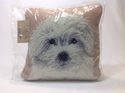 Maltese Bichon Dog Needlepoint Decorative Pillow H