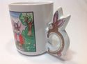 Bunny Rabbit Handle Coffee Mug Cup Easter Ceramic 