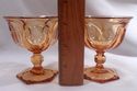 Set 6 Vintage Amber Footed Sherbets, Dessert Cups,