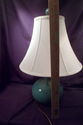 Blue Ceramic Lamp, 22" Height, with Shade and Matc