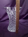 Large Cut Crystal Corset Vase, Diamond and Fan Pat