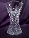 Large Cut Crystal Corset Vase, Diamond and Fan Pat