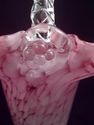 Art Glass Footed Basket, Cranberry, Milk Glass, Cl