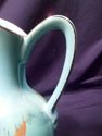 German Ceramic Pitcher/Vase, Green/Blue, Orange Hi