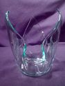 Glass Napkin Vase, Bowl, Art Glass, Very Light Gre