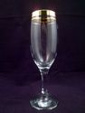 Set of Six Champagne Flutes, Gold Rims, Possibly S