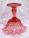 Early Vintage Fenton Cranberry Compote, Coin Dot, 