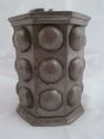 Hexagonal Molded Pewter Container, Cigar Box, Earl