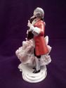 Dresden Figurine Courting Couple, Marked Porcelain