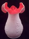 Kanawha Red Encased in White Art Glass Vase, Grape